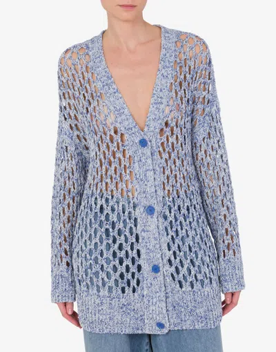 Moschino Knit Cardigan In Blue