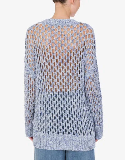 Moschino Knit Cardigan In Blue