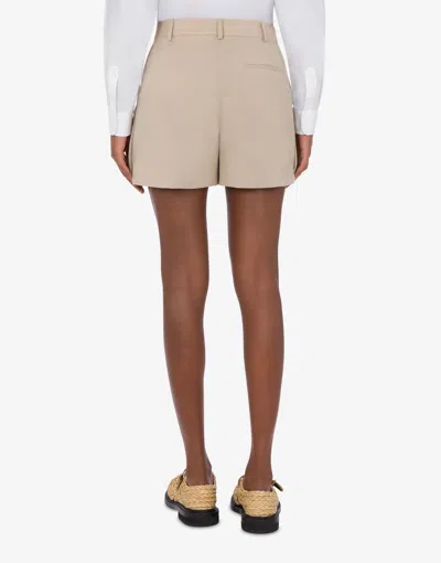 Moschino Wool Canvas Shorts Slippers In Multi