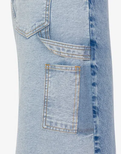 Moschino Long Denim Skirt In Blue