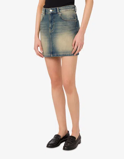 Moschino Denim Skirt Belt Loops In Blue