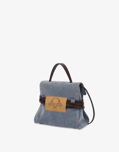 Moschino Top Handle Shoulder Bag With Detachable Belt In Blue