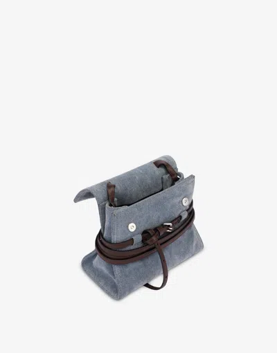 Moschino Top Handle Shoulder Bag With Detachable Belt In Blue