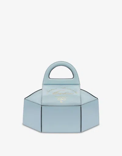 Moschino Cake Box Top Handle Leather Handbag In Blue