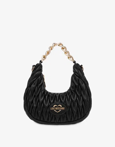 Love Moschino Quilted Hobo Bag In Black