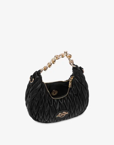 Love Moschino Quilted Hobo Bag In Black