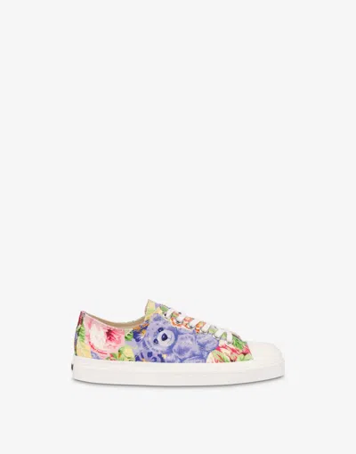 Moschino Teddy-bear-print Sneakers In White
