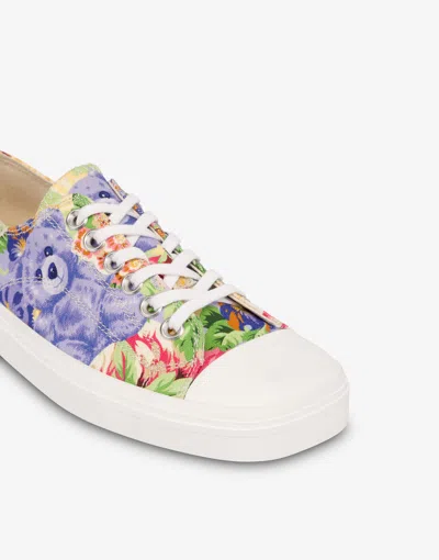 Moschino Teddy-bear-print Sneakers In White