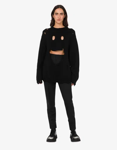 Moschino Couture Black Wool Sweatshirt In Black