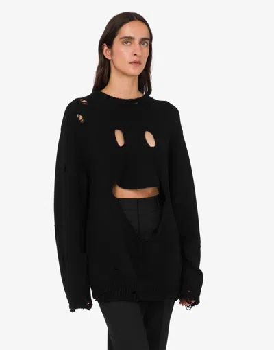 Moschino Couture Black Wool Sweatshirt In Black