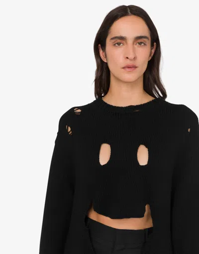 Moschino Couture Black Wool Sweatshirt In Black