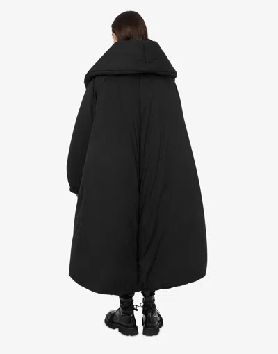 Moschino Asymmetrical High Collar Relaxed Sleeves Coat In Black