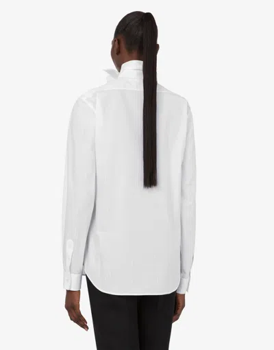 Moschino Cotton Poplin Jacquard Shirt In White