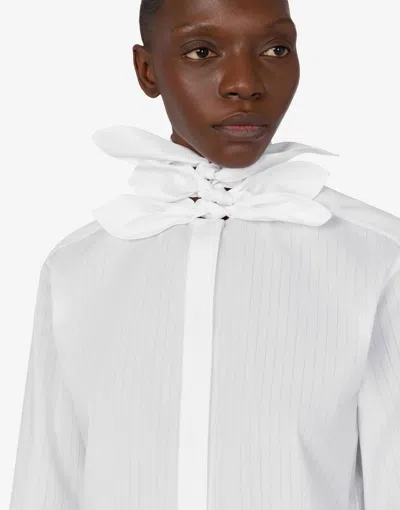 Moschino Cotton Poplin Jacquard Shirt In White