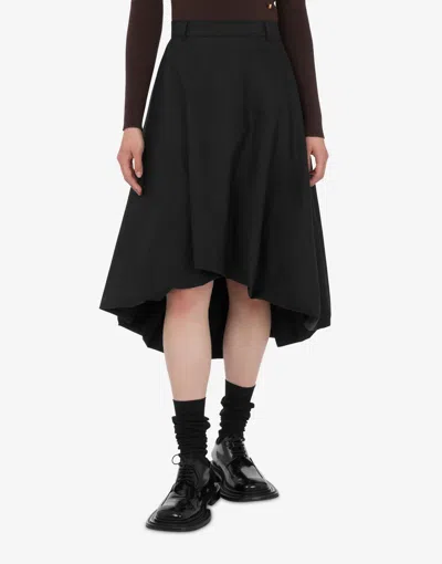 Moschino Cotton Poplin Skirt In Black