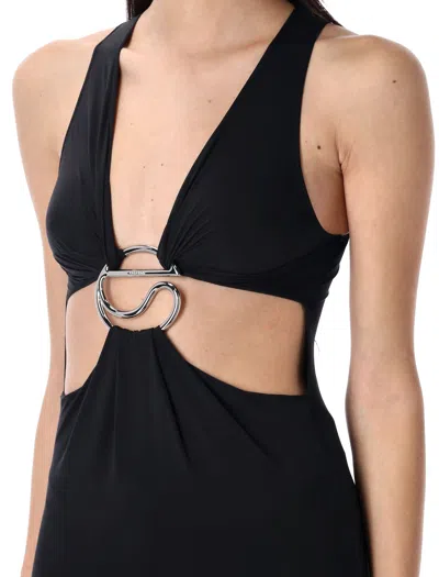 Coperni Women's Cut-out C-logo Dress In Black