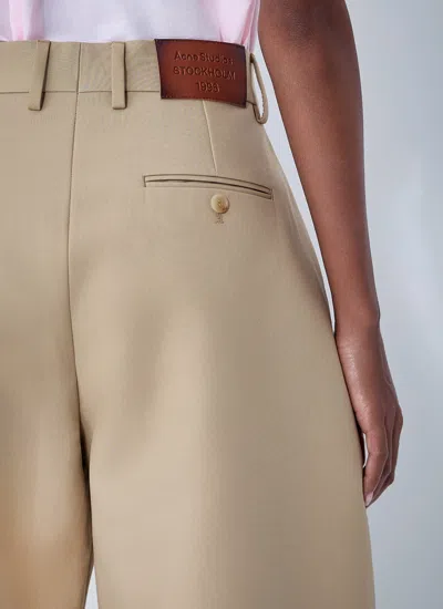 Acne Studios Cotton Satin Wide-leg Pants In Brown