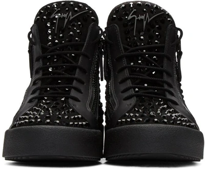 Giuseppe Zanotti Black Crystal London High-top Sneakers | ModeSens