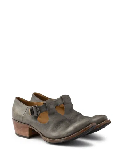 Prada Loafer Mit Schnallendetail In Gray