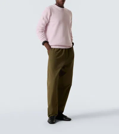 Stone Island Logo-patch Crew-neck Wool Sweater In Pink