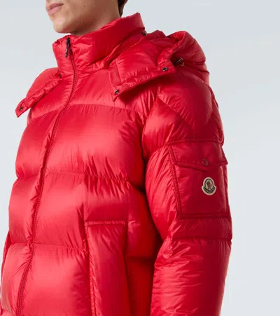 Moncler Couyere Hooded Down Jacket In Red