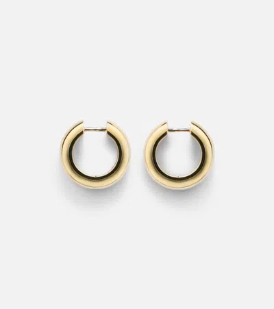Yvonne Léon 9kt White And Yellow Gold Hoop Earrings With Diamonds In Multi