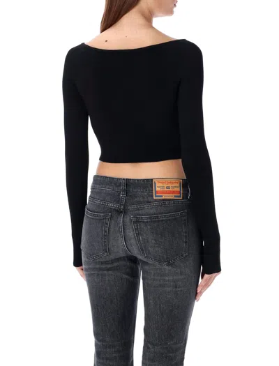Diesel Red Top Cropped M-vera-ls In Black