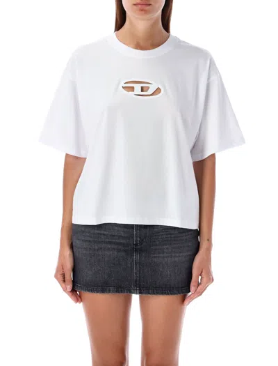 Diesel T-shirt T-buxt-crop-od White In White
