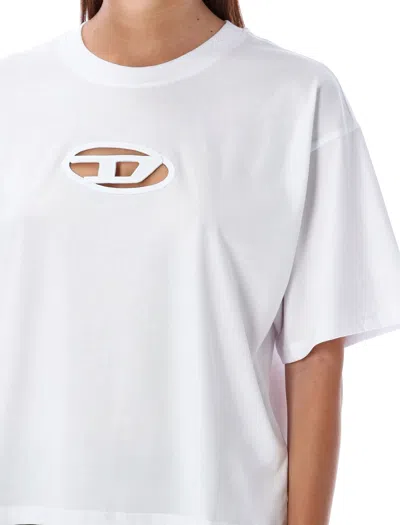 Diesel T-shirt T-buxt-crop-od White In White