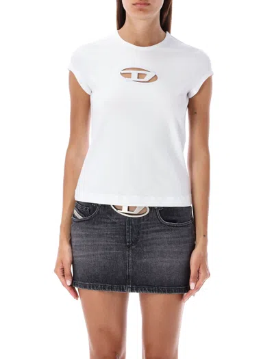 Diesel T-shirt T-buxt-crop-od White In White