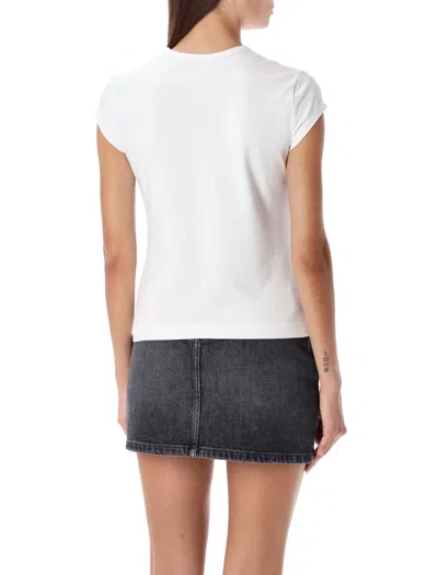 Diesel T-shirt T-buxt-crop-od White In White