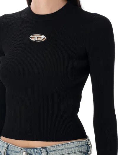 Diesel Long Sleeve Sweater In Black