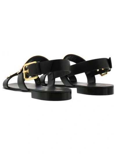 Shop Giuseppe Zanotti 'zak' Sandals In Black/ Gold