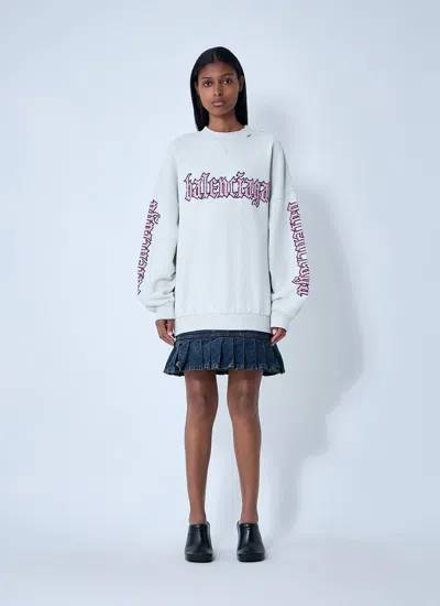 Balenciaga Hybrid Dress In Cotton Jersey And Denim In White