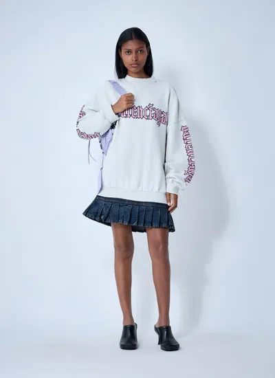 Balenciaga Hybrid Dress In Cotton Jersey And Denim In White