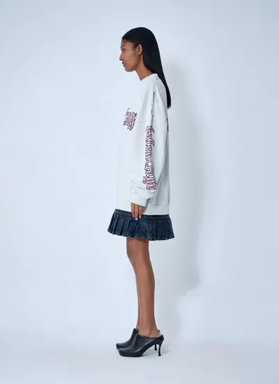 Balenciaga Hybrid Dress In Cotton Jersey And Denim In White
