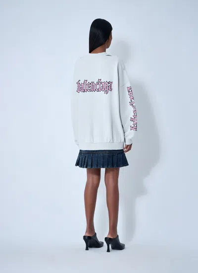 Balenciaga Hybrid Dress In Cotton Jersey And Denim In White
