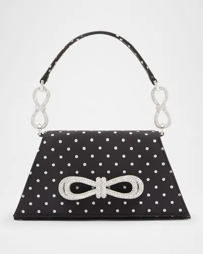 Mach&mach Samantha Bow Polka Dot Satin Top-handle Bag In Multi