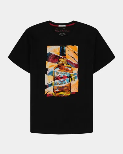 Robert Graham Whiskey Wisdom Short Sleeve Cotton Graphic T-shirt In Black