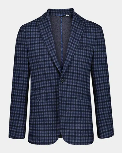 Robert Graham Marvin Check Brushed Knit Sport Coat In Blue