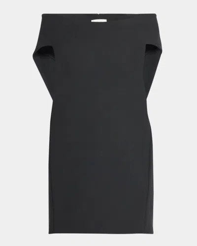 The Row Pallenberg Off-shoulder Wool-blend Top In Black