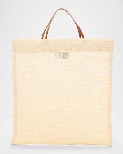 The Row Barn Mini Tote Bag In Vivid Mesh In White