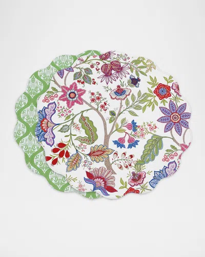 Beatriz Ball Vida Blooms & Branches Reversible Round Placemats, Set Of 4 In Multi