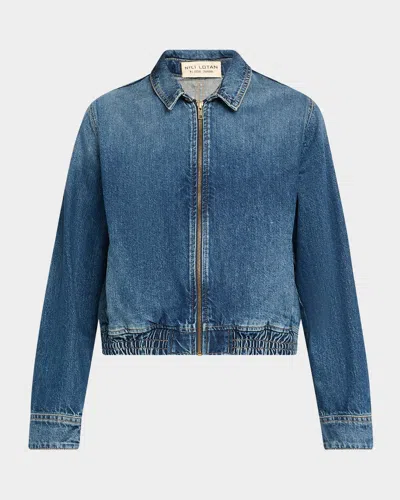 Nili Lotan Najac Denim Jacket Simon Wash In Blue