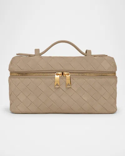 Bottega Veneta Bang Bang Mini Suede Vanity Case In Sand
