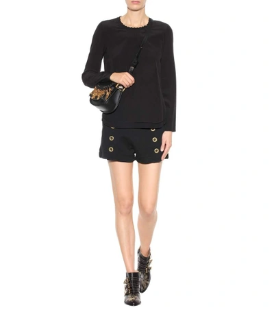Shop Chloé Virgin Wool Shorts In Black