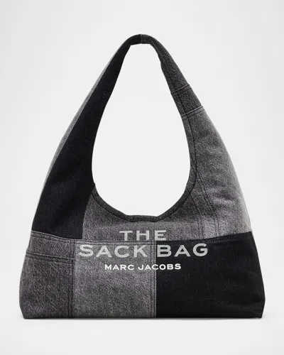 Marc Jacobs Patchwork Cotton Shoulder Bag With Top Handle In Black