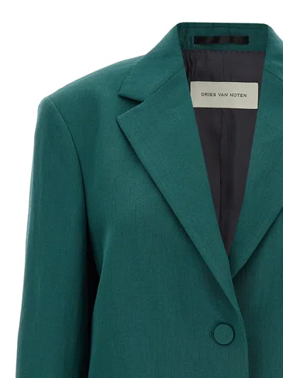 Dries Van Noten Birdy Blazer In Green