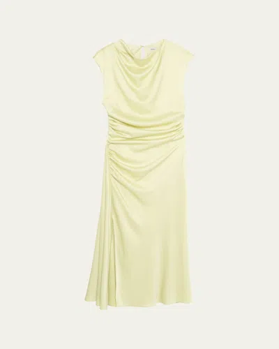 Simkhai Acacia Cowl-neck Gathered Maxi Dress In Yellow