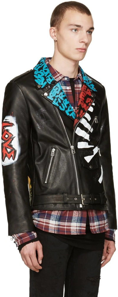 Shop Faith Connexion Black Leather Fire Jacket